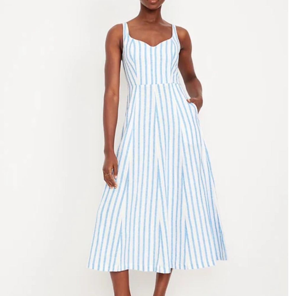 Fit & Flare Sleeveless Linen-Blend